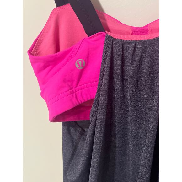 Lululemon Back on Track Pink Built in Sports Bra/ Running Shirt Size 6, KB452 - Picture 5 of 6